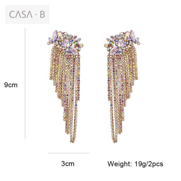 5⭐️CASA B | Marchesa Crystal Duster Earrings - Picture 3 of 5